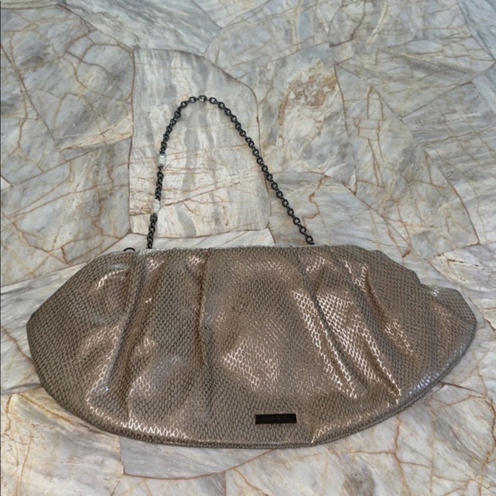 BCBGMaxAzria Textured Metallic Clutch
